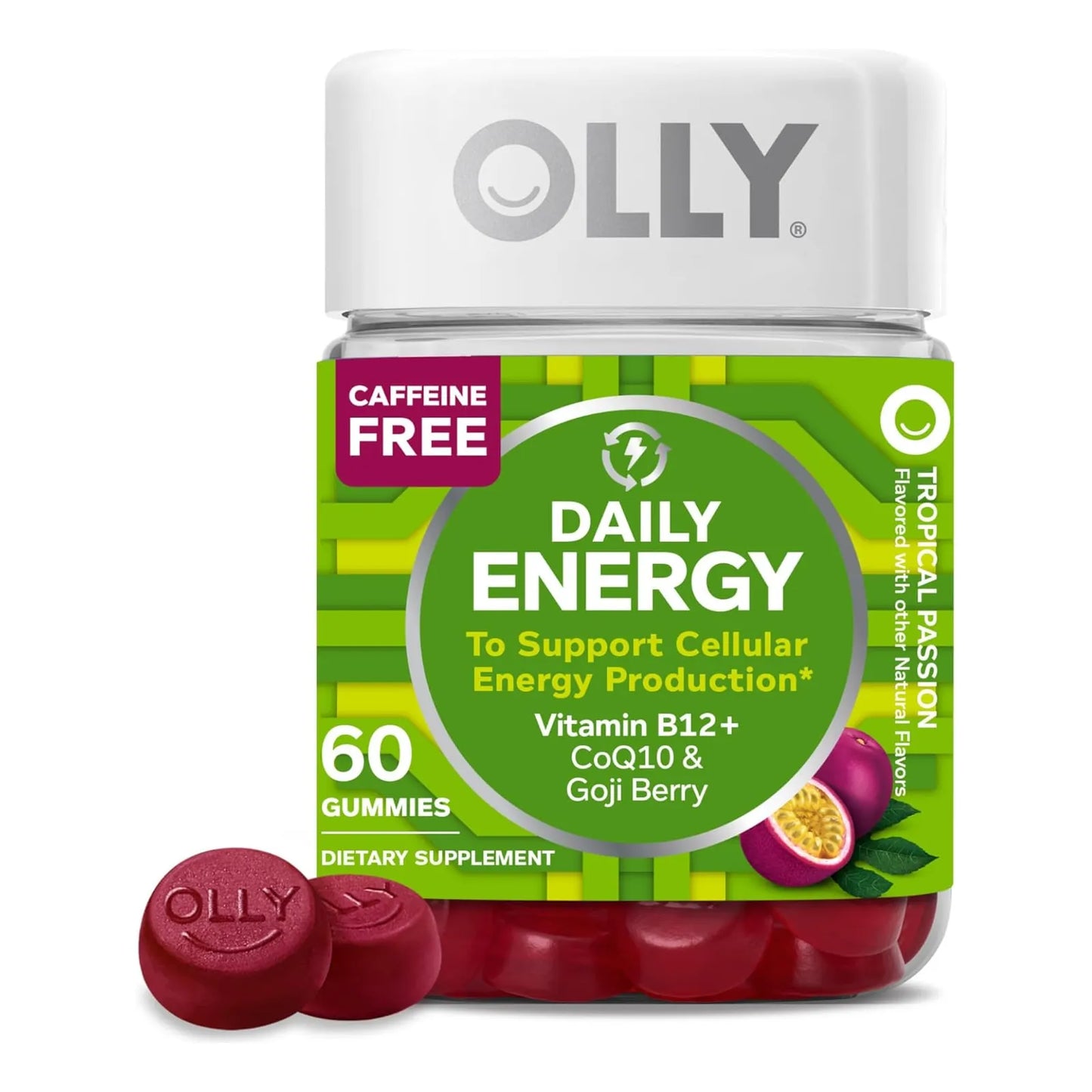 Olly Daily Energy Gomitas Sabor Tropical Con Vitamina B12 Coq10 Y Goji Berry Para Energía Natural - Imagen 1