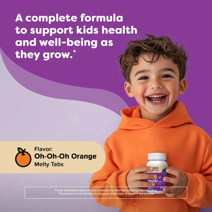 Multivitamínico Infantil Con Hierro Vitaminas D3 K2 60 Tabletas Sabor Naranja