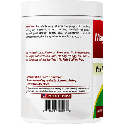 Magnesio BHB Polvo 1 Lb Energía Natural Sin Gluten Ni OMG
