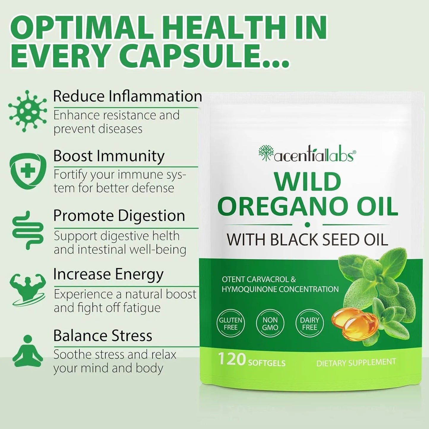 Aceite De Oregano 6000 Mg Con Aceite De Semilla Negra En Capsulas 240 Unidades