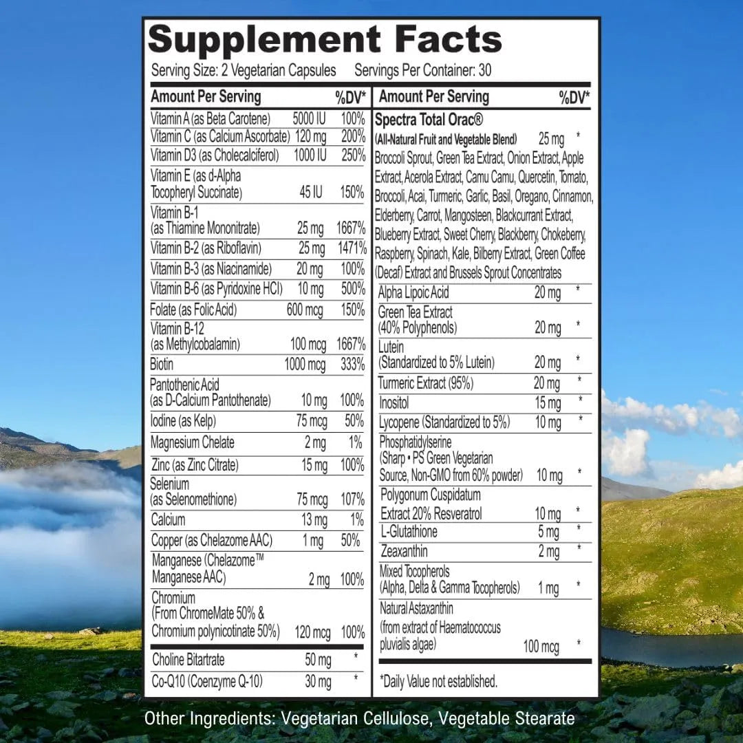 Multivitamina Premium Con Minerales Antioxidantes Y Superalimentos 60 Cápsulas
