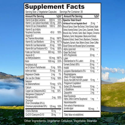 Multivitamina Premium Con Minerales Antioxidantes Y Superalimentos 60 Cápsulas