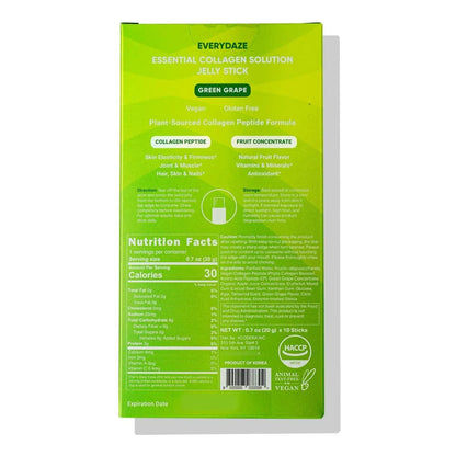 Gel De Colágeno Esencial En Polvo Sabor Uva Verde 10 Paquetes Cabello Piel Uñas