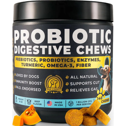 Golosinas Masticables Probióticas Con Cúrcuma Omega 3 Y Fibra Para Perros