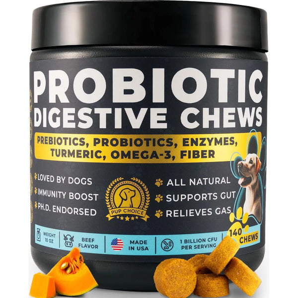 Golosinas Masticables Probióticas Con Cúrcuma Omega 3 Y Fibra Para Perros