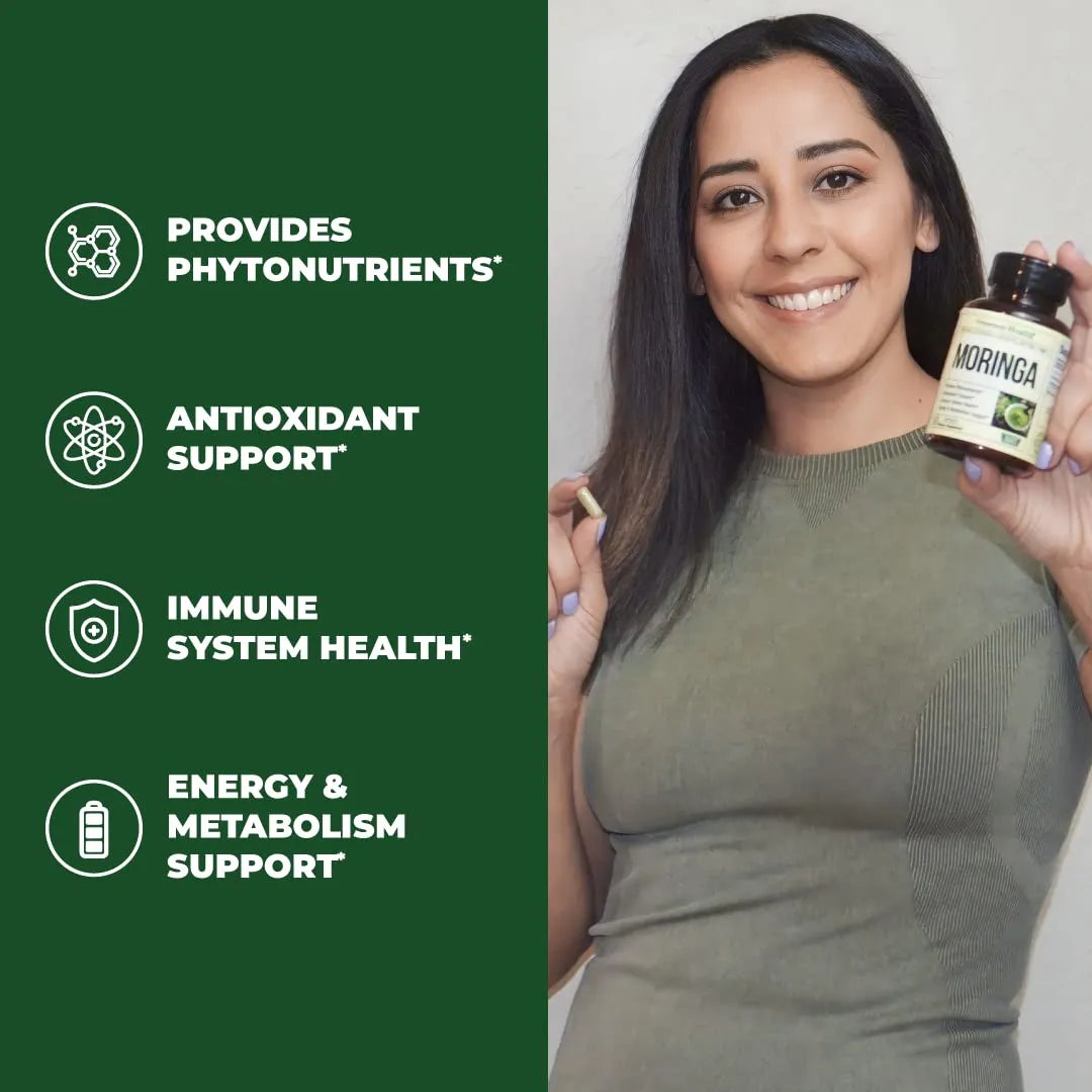 Capsulas De Moringa Pura 800 Mg Energia Metabolismo Antioxidante Vegano