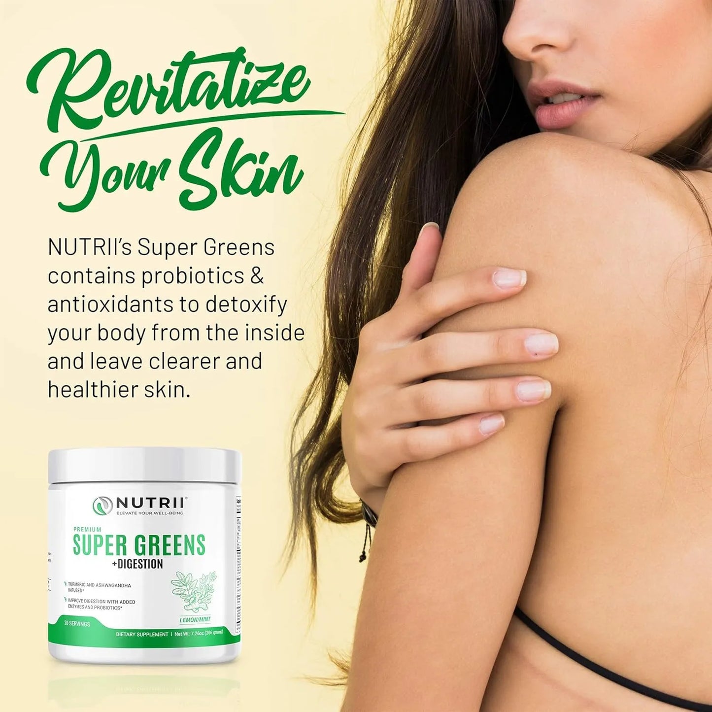 Superalimento En Polvo Orgánico Verde Nutrii Super Greens Digestion Energía Inmunidad