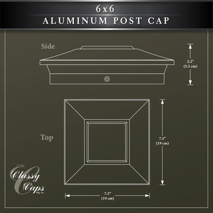 Tapa De Aluminio Negro Para Postes 6x6 5.5x5.5 Y 5x5 Pulgadas Protección Y Estilo