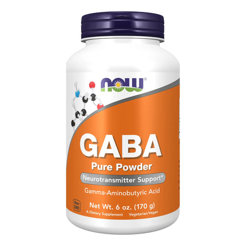 NOW Suplementos Polvo GABA Ácido Gamma Aminobutírico 6 Onzas Soporte Neurotransmisores