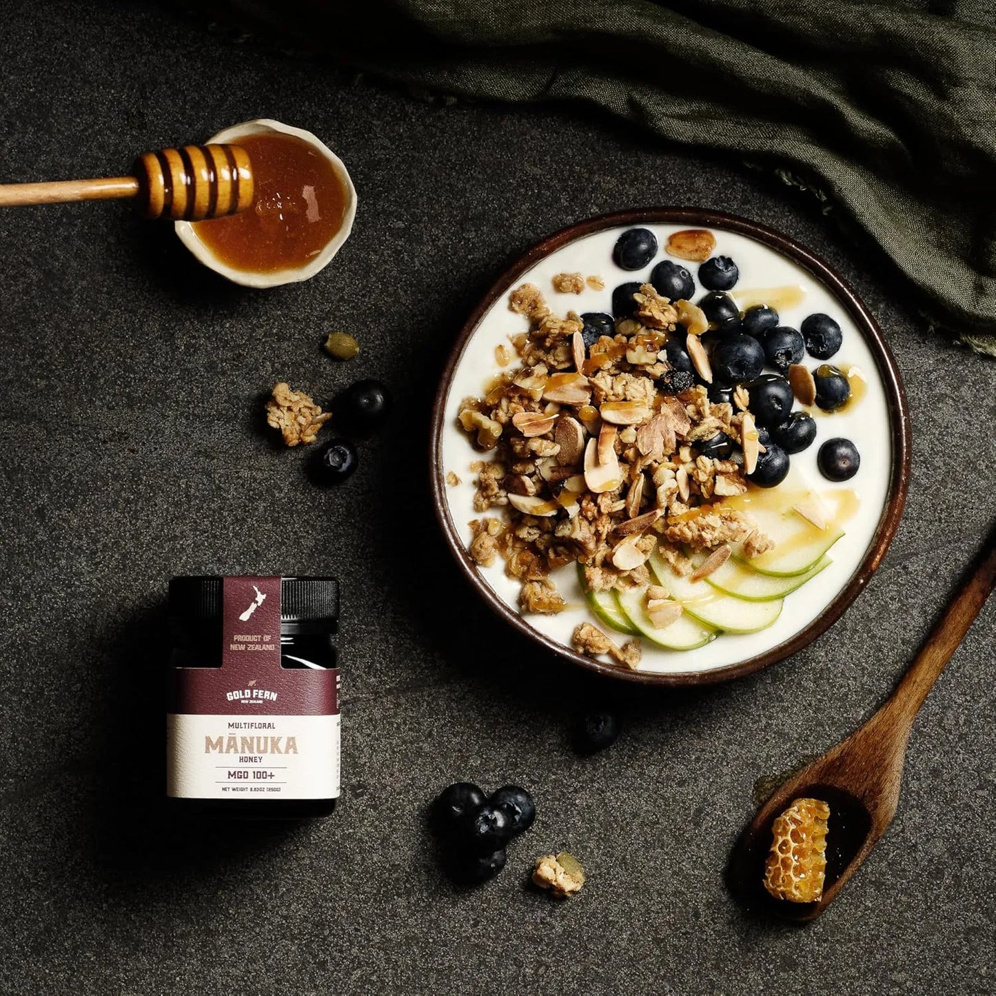 Miel De Manuka Cruda Pura De Nueva Zelanda 250 Gramos Mgo 100 Gold Fern Honey