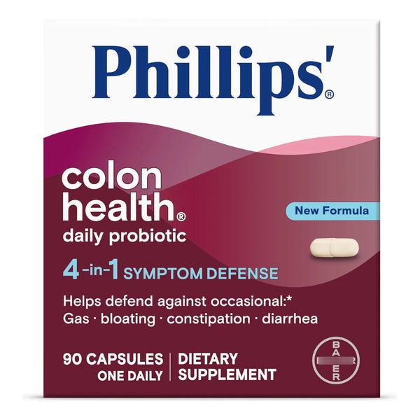 Cápsulas Probióticas Diarias Phillips Colon Health Defensa Digestiva 4 En 1 90 Unidades