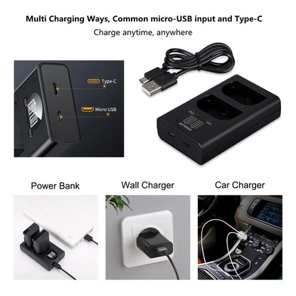 Cargador De Batería Con Pantalla LED Para Cámaras Canon LP-E6NH LP-E6N LP-E6 Carga Rápida Y Segura