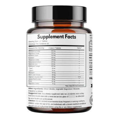 Glucosamina Condroitina Con Cúrcuma Y MSM 60 Tabletas Para Articulaciones