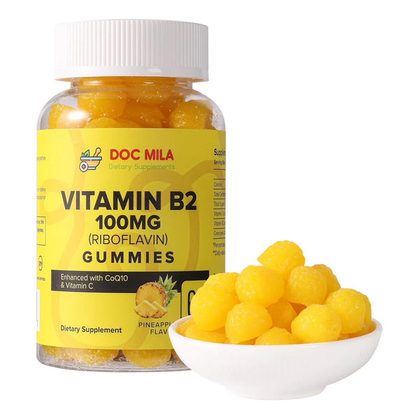 Gomitas De Riboflavina 100 Mg Sabor Piña Alivio Migraña Adultos Niños