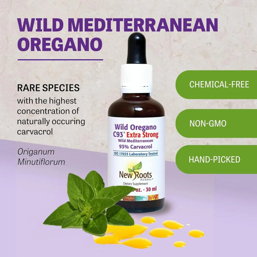 Aceite De Orégano Silvestre Extra Fuerte 93% Carvacrol Gotas Suplemento Dietético