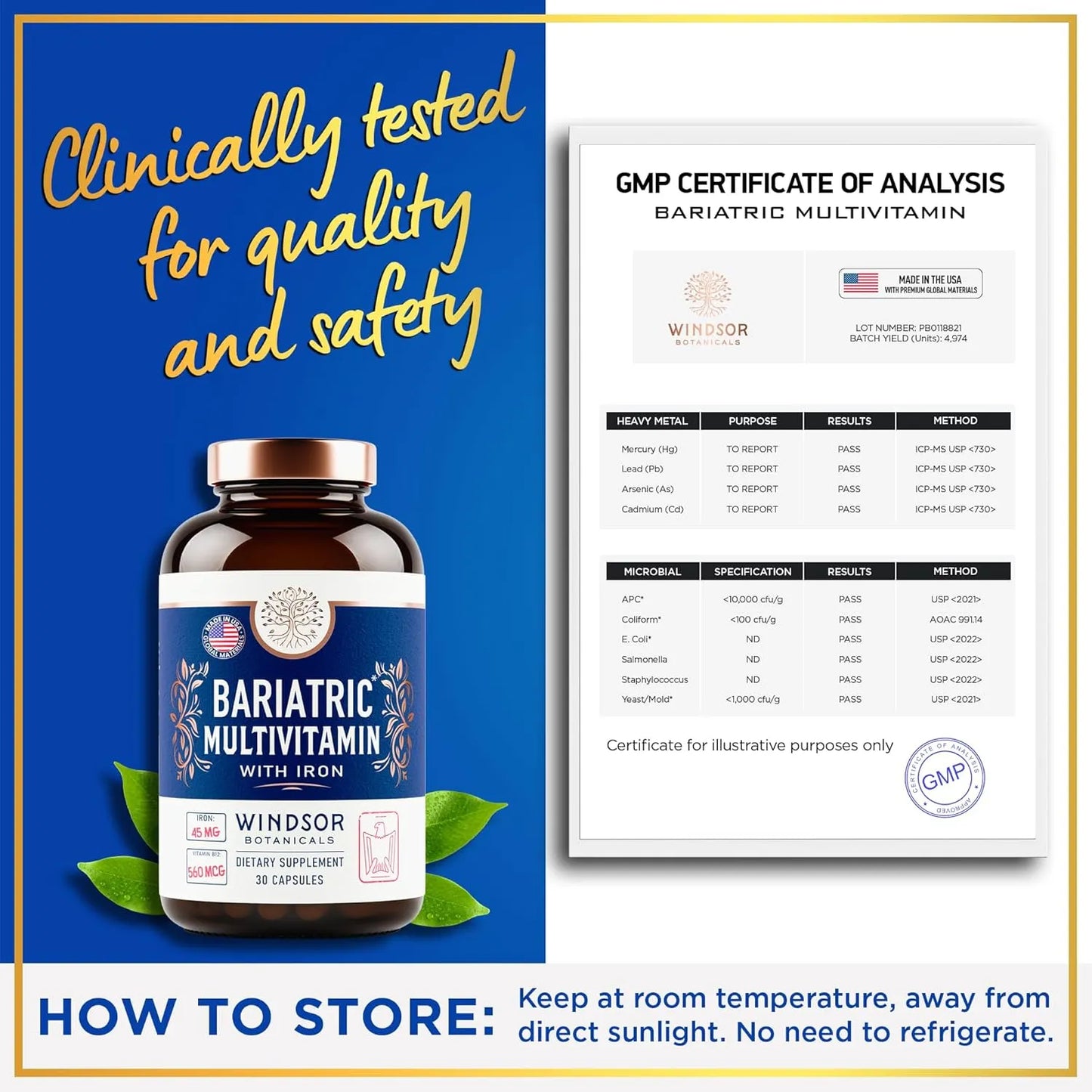 Multivitaminas Bariatricas Con Hierro 45 Mg Facil Absorcion Post Cirugia 30 Capsulas