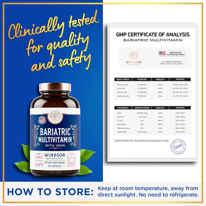 Multivitaminas Bariatricas Con Hierro 45 Mg Facil Absorcion Post Cirugia 30 Capsulas