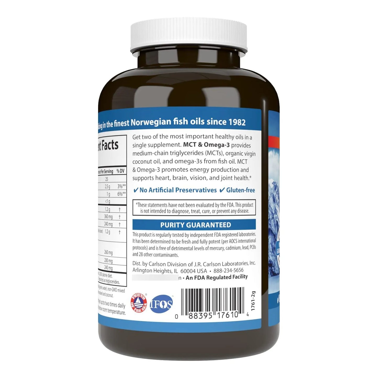 Aceite De Coco MCT Omega 3 Con Acidos Caprilicos Y Capricos EPA DHA 120 Capsulas