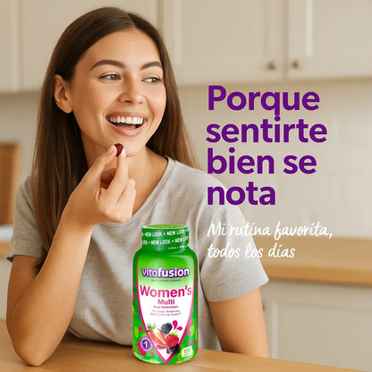 Multivitaminas Mujer Vitafusion Apoyo Diario 150 Gomitas Fresa - Imagen 2