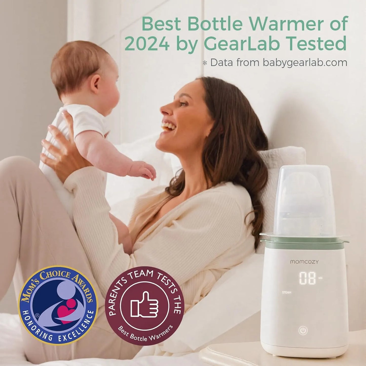 Calentador De Biberones Momcozy Rápido Con Temporizador Y Apagado Automático