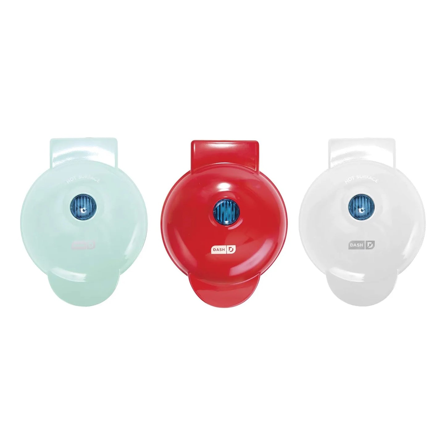 Waflera Parrilla Y Plancha Set 3 Unidades Dash Mini Maker Rojo Azul Y Blanco