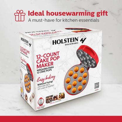 Máquina Para Hacer Cake Pops Holstein Housewares 12 Unidades Roja Antiadherente
