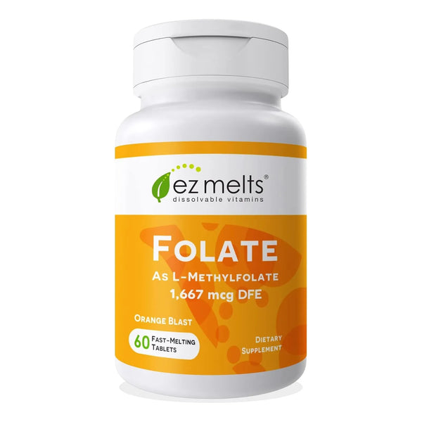 Folate L 5 Methylfolate 1667 Mcg Dfe Tabletas Sublinguales Sabor Naranja 60 Unidades