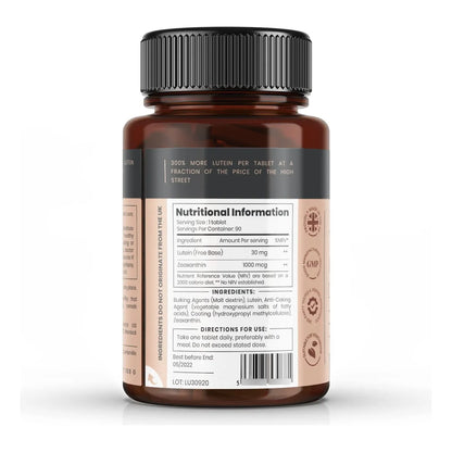 Luteina Triple Fuerza 30 Mg Con Zeaxantina 90 Comprimidos Salud Ocular