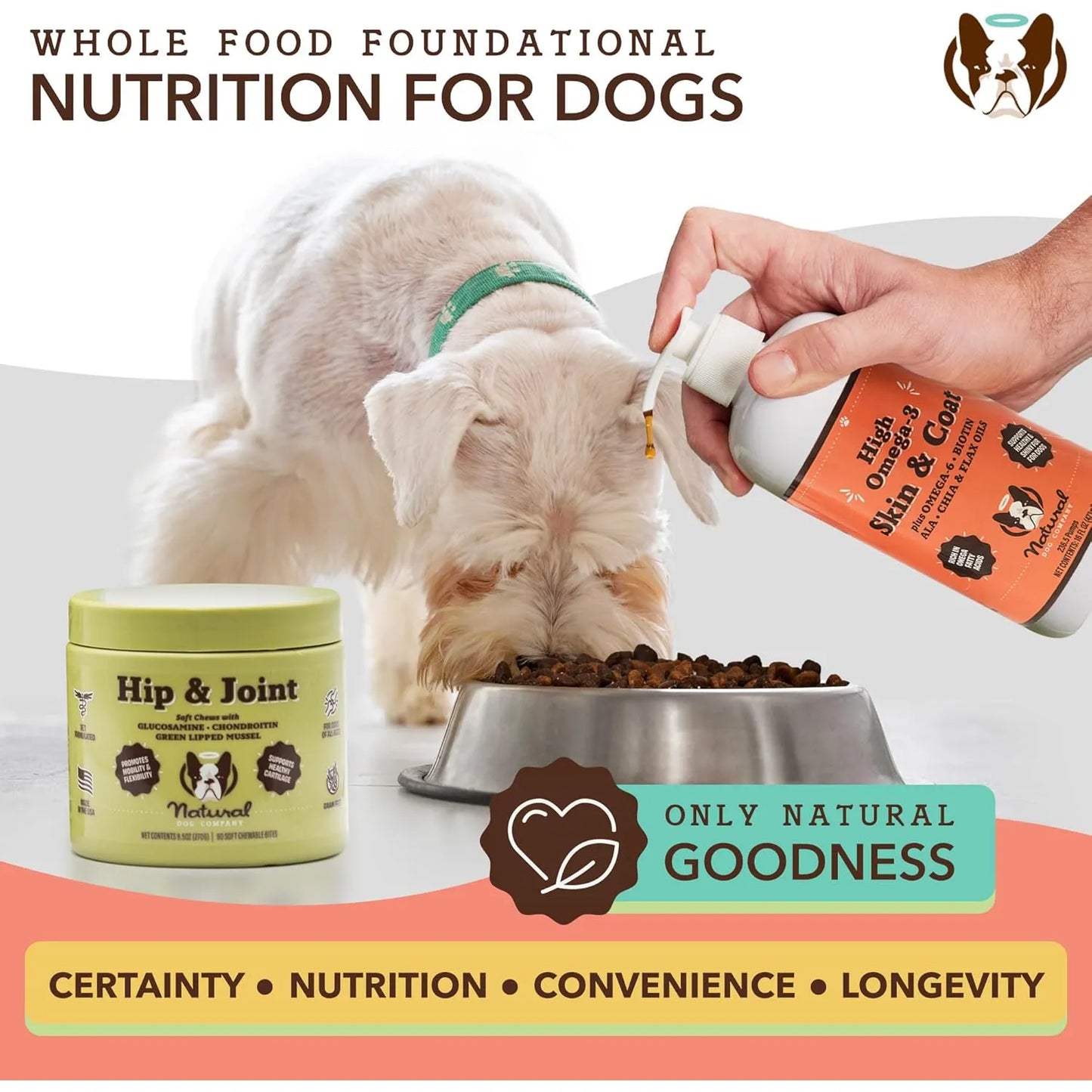 Aceite Natural Para Perros 473 Ml Salud Piel Pelaje Suave Om Natural Dog Company