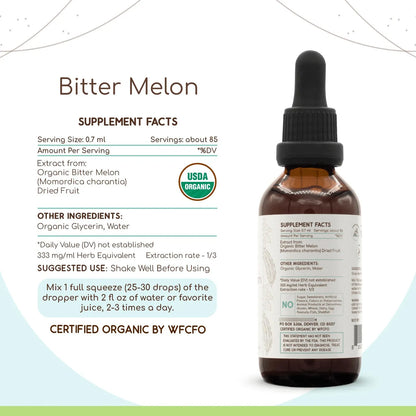 Tintura Orgánica De Melón Amargo Extracto Herbal Potente 60 Ml