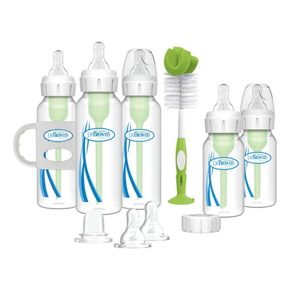 Set De Botellas Anticolicos Dr Browns Natural Flow Con Boquilla Y Asas Regalo Ideal