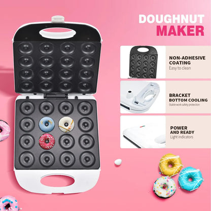 Máquina Mini Donuts DSP 1400W Antiadherente Para 16 Unidades Kit Completo Incluido