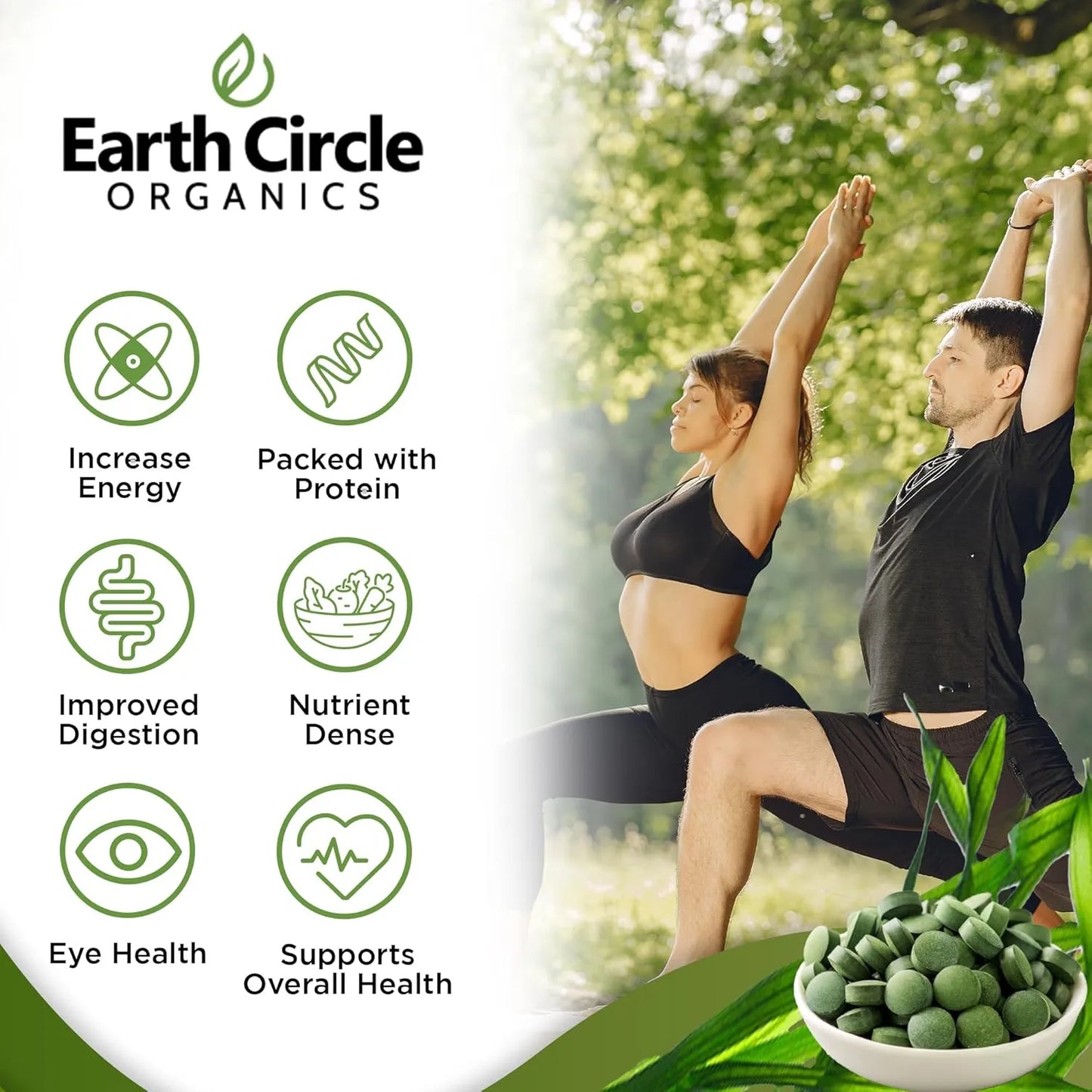 Tabletas De Chlorella Alta Potencia Clorofila Natural Superalimento Vegano