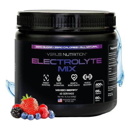 Electrolitos En Polvo Sin Azucar Hidratacion Cero Calorias Para Ayuno Keto Y Vegano Sabor Bayas Mixtas