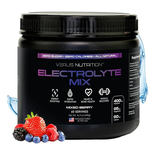 Electrolitos En Polvo Sin Azucar Hidratacion Cero Calorias Para Ayuno Keto Y Vegano Sabor Bayas Mixtas