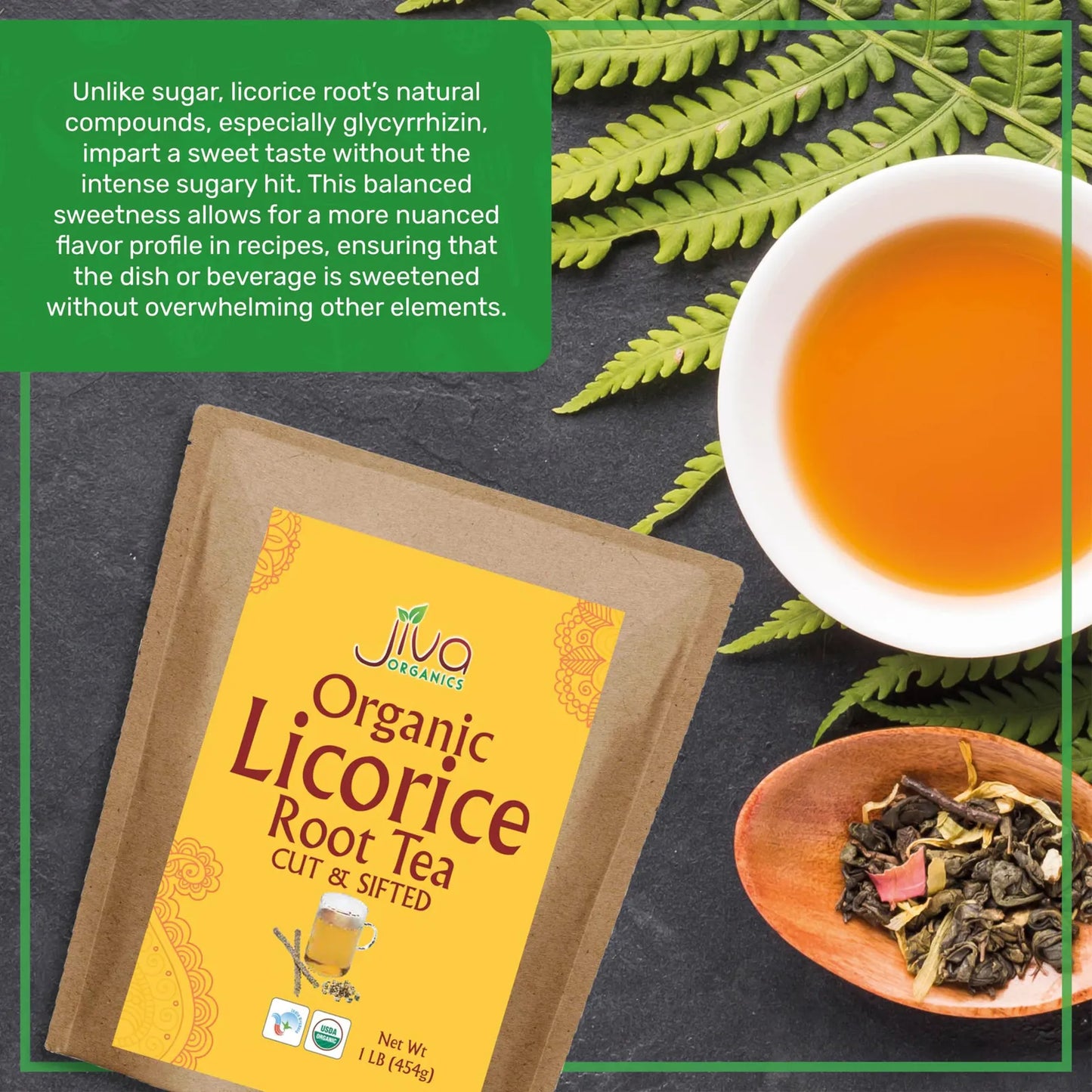 Té Orgánico De Raíz De Regaliz A Granel 450g Dulce Natural USDA