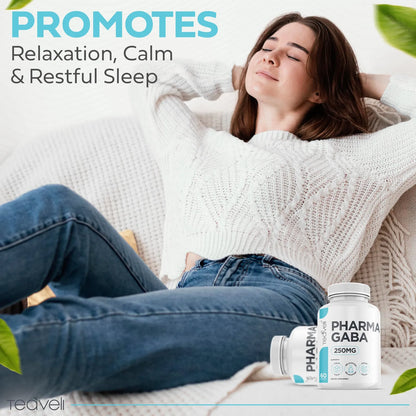 Pharma GABA 250 Mg Suplemento GABA Fermentado Naturalmente Para Relajación Y Enfoque