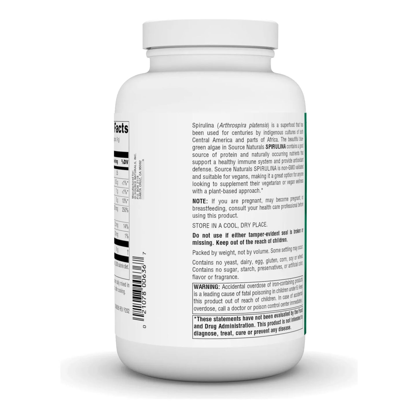 Polvo De Spirulina 226g Apoyo Inmunológico Proteína Natural Source Naturals