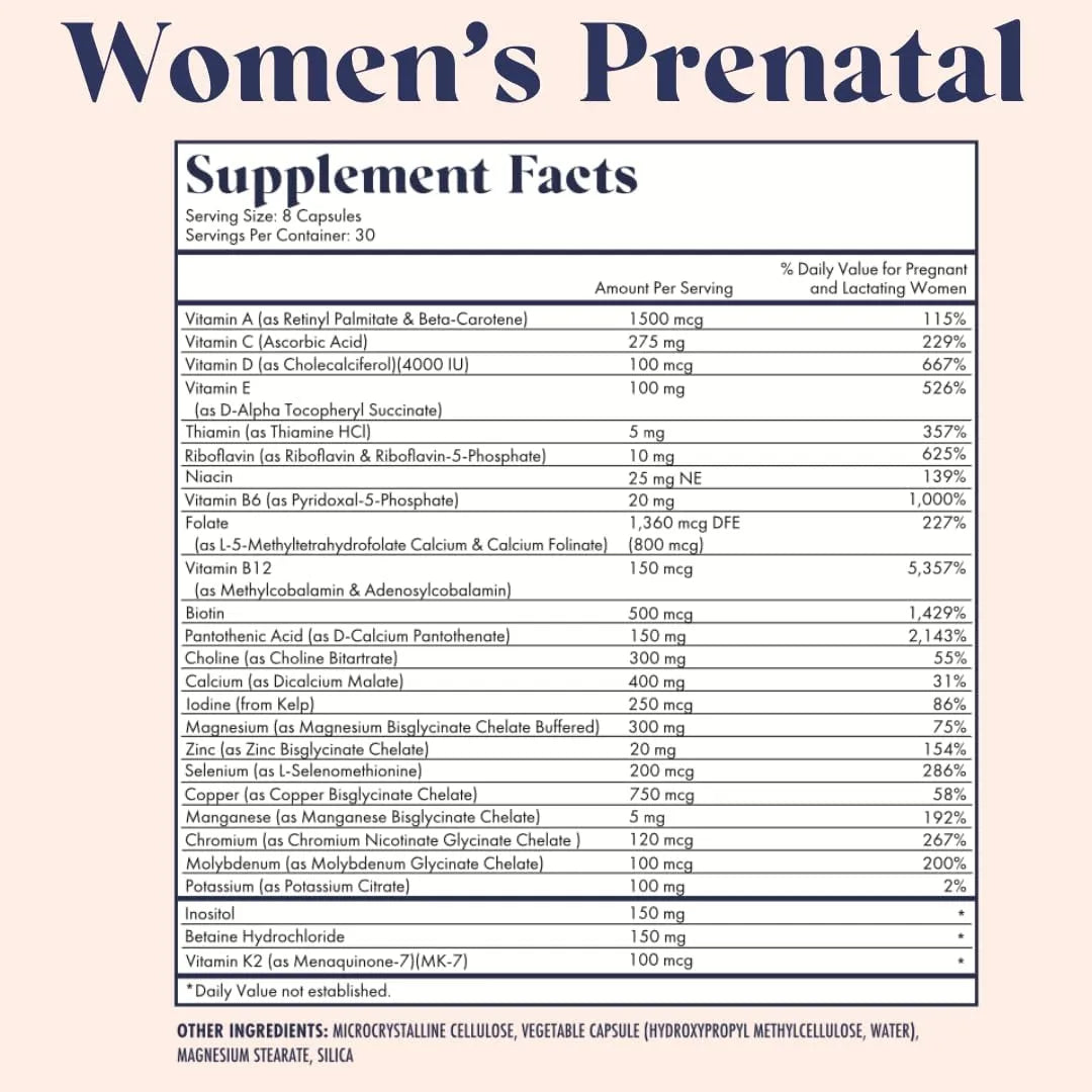 Trío Fertilidad Vitamina Prenatal DHA Refuerzo Fertilidad Colina Folato Omega 3