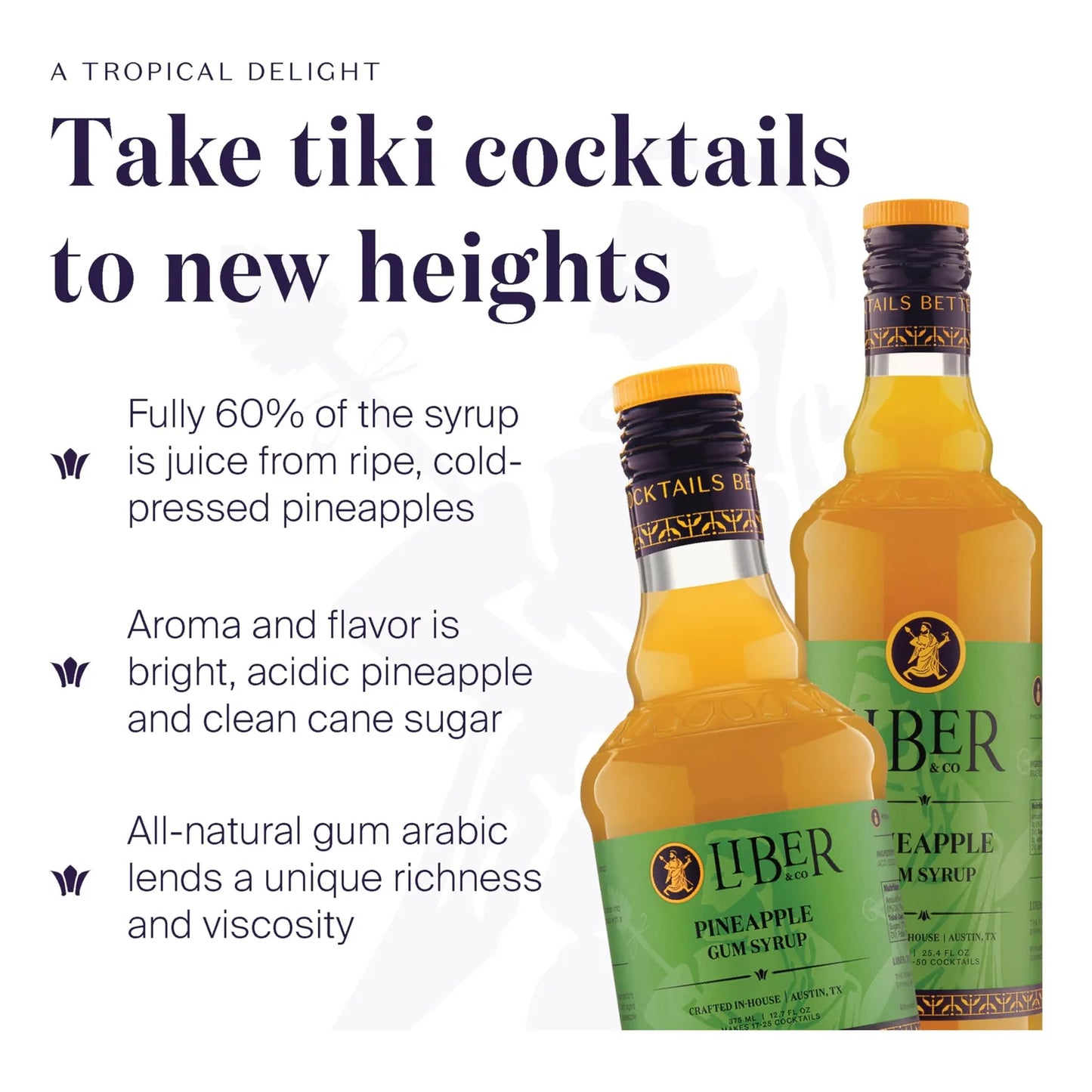 Jarabe De Goma De Piña 360 Ml Premium Para Cócteles Y Postres