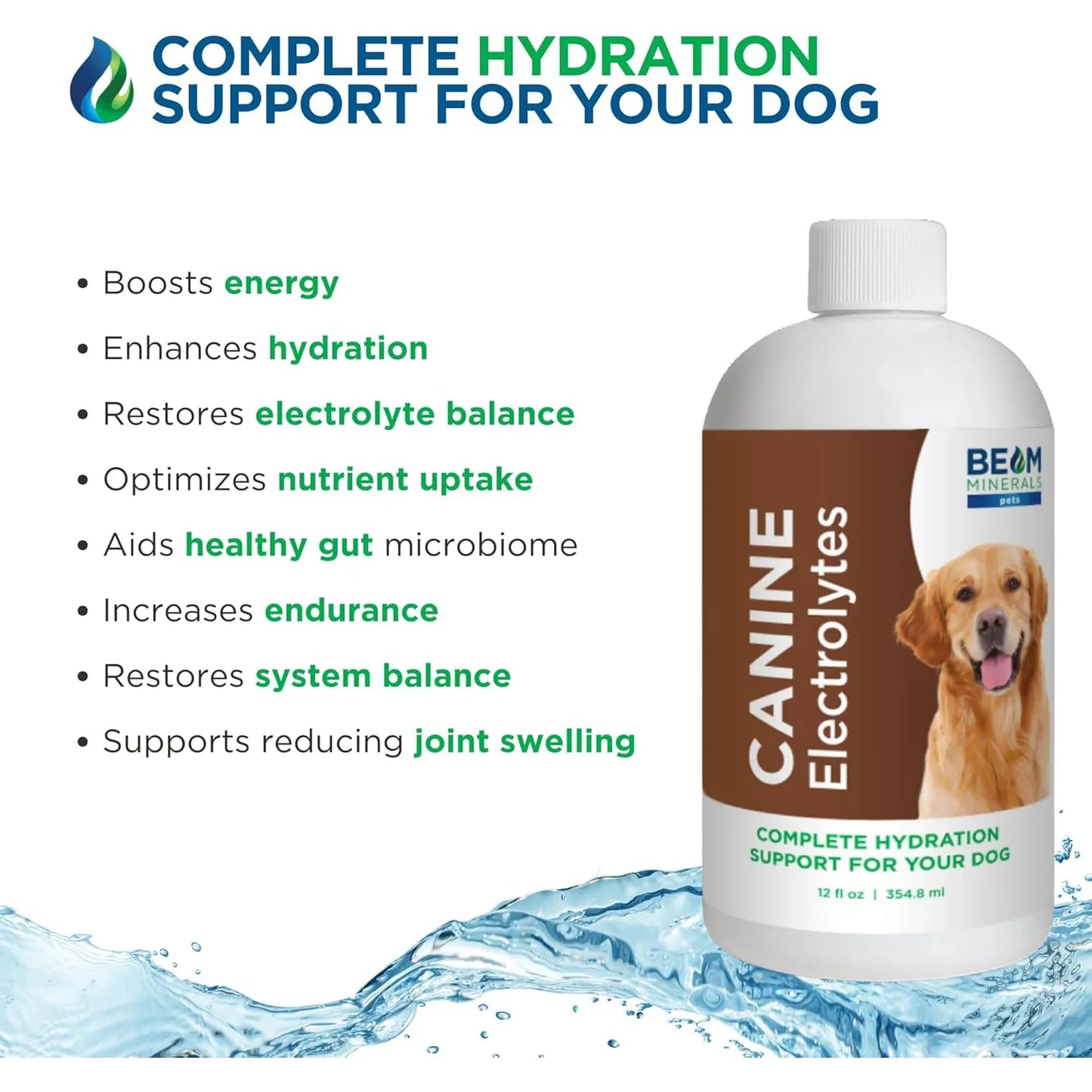Electrolitos Líquidos Completos Para Perros Beam Minerals 355ml
