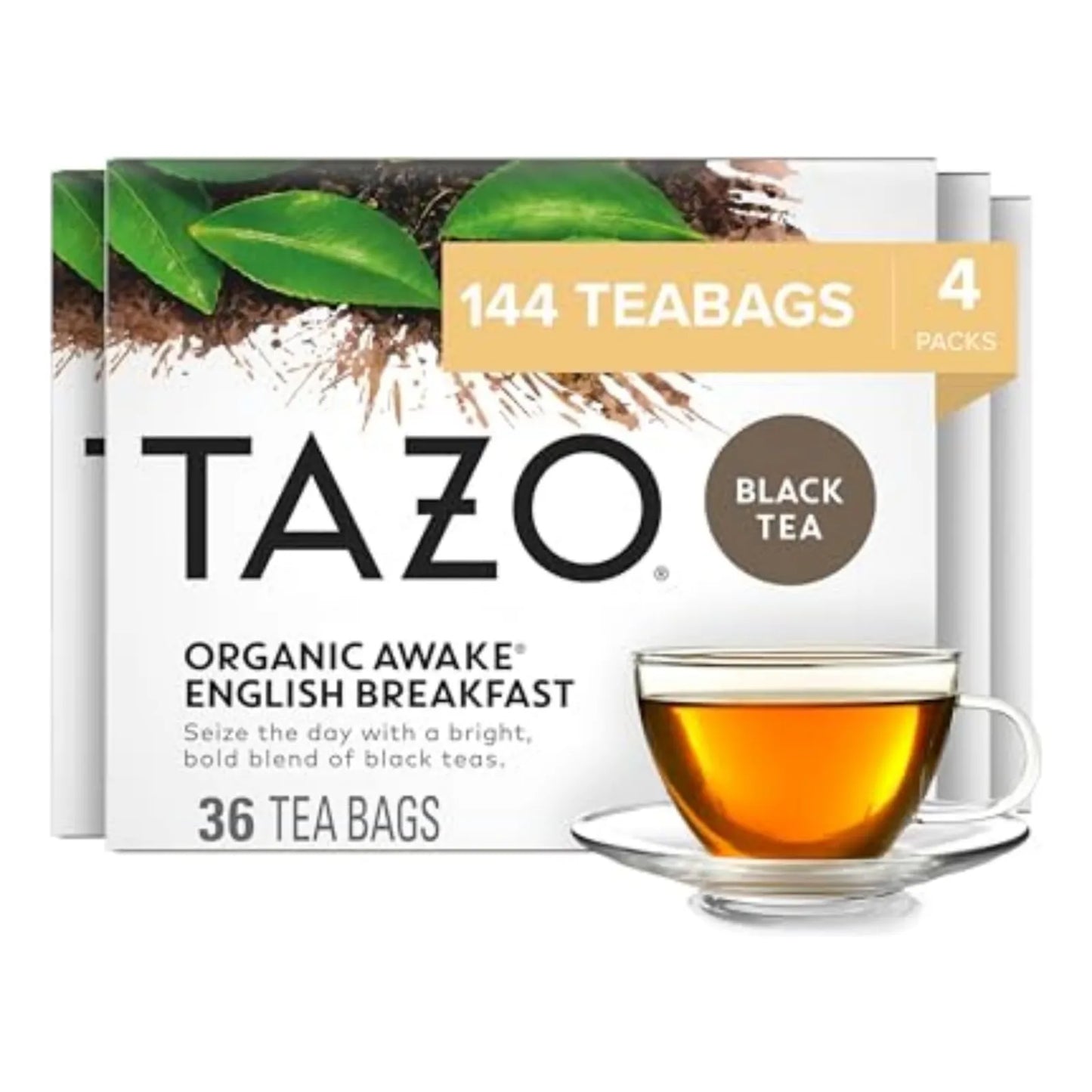 Té Negro Orgánico Desayuno Inglés Con Cafeína 144 Bolsas Importado