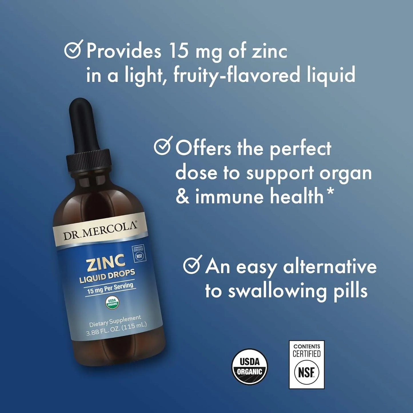 Gotas De Zinc Orgánico Dr Mercola 3 9 Fl Oz Paquete De 3 Apoyo Inmunológico Y Cognitivo