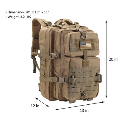 Mochila Táctica Militar Hannibal Tactical 36L Resistente Al Agua Con Sistema Molle