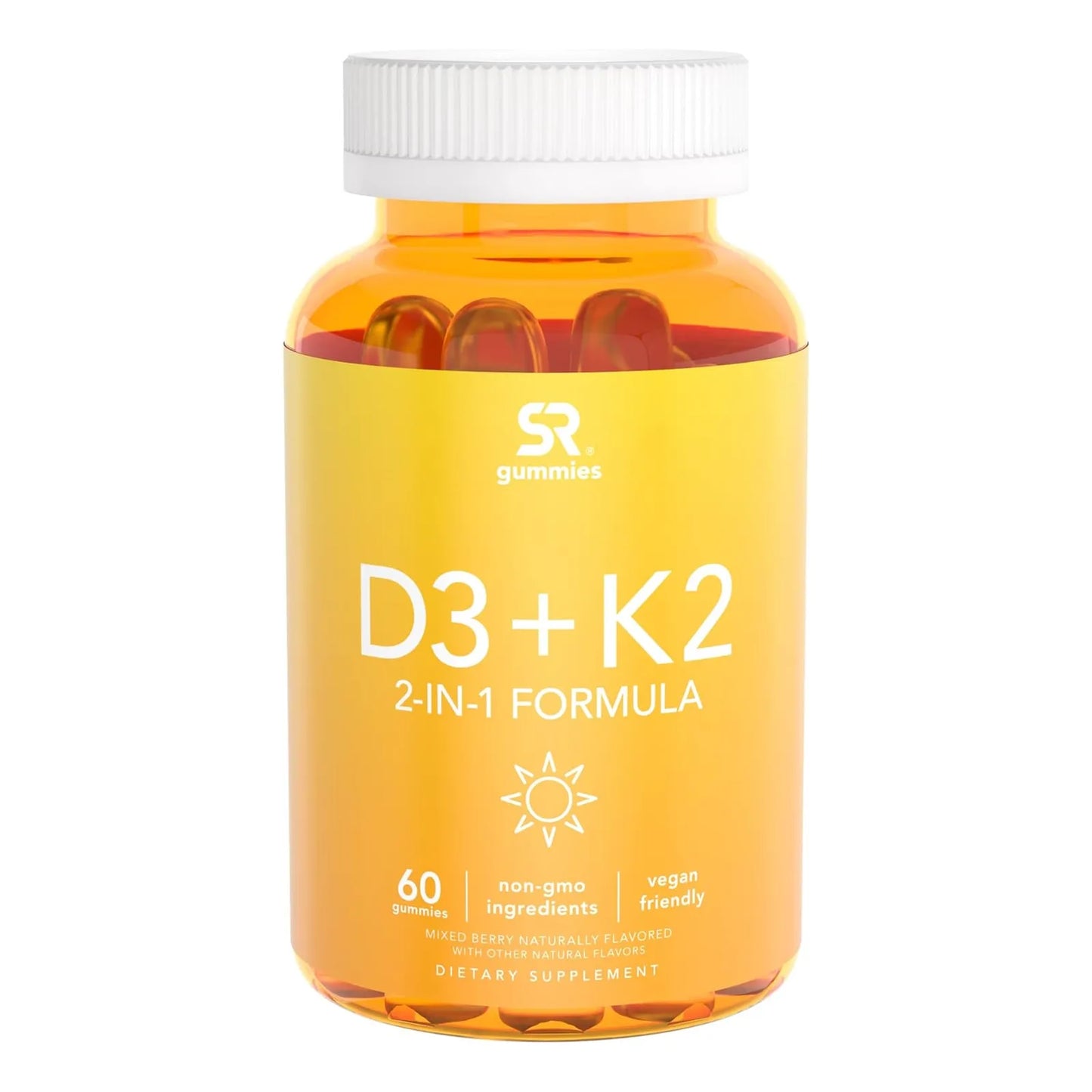 Vitamina D3 + K2 5000iu Gomitas Veganas Huesos Fuertes Salud Inmunológica