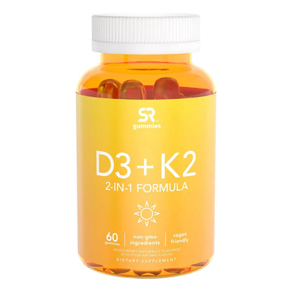 Vitamina D3 + K2 5000iu Gomitas Veganas Huesos Fuertes Salud Inmunológica