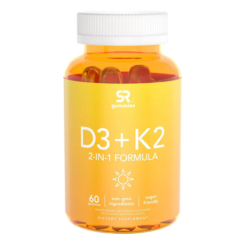 Vitamina D3 + K2 5000iu Gomitas Veganas Huesos Fuertes Salud Inmunológica
