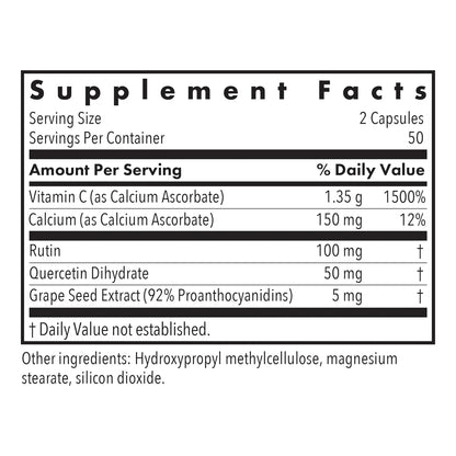Vitamina C 1350 Mg Con Ester C Apoyo Inmunologico Y Antioxidante 100 Capsulas Veganas