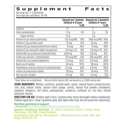 Gomitas Multivitamínicas MTHFR Para Niños Con Vitaminas B Y D Igennus 90 Gomitas