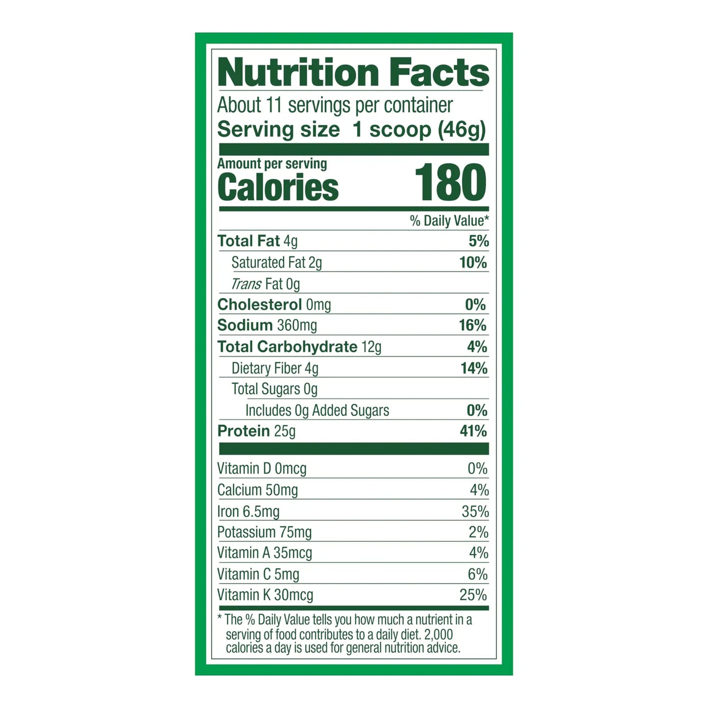 Proteina En Polvo De Bayas Con Verduras A Base De Plantas 11 Porciones 1.2 Lb